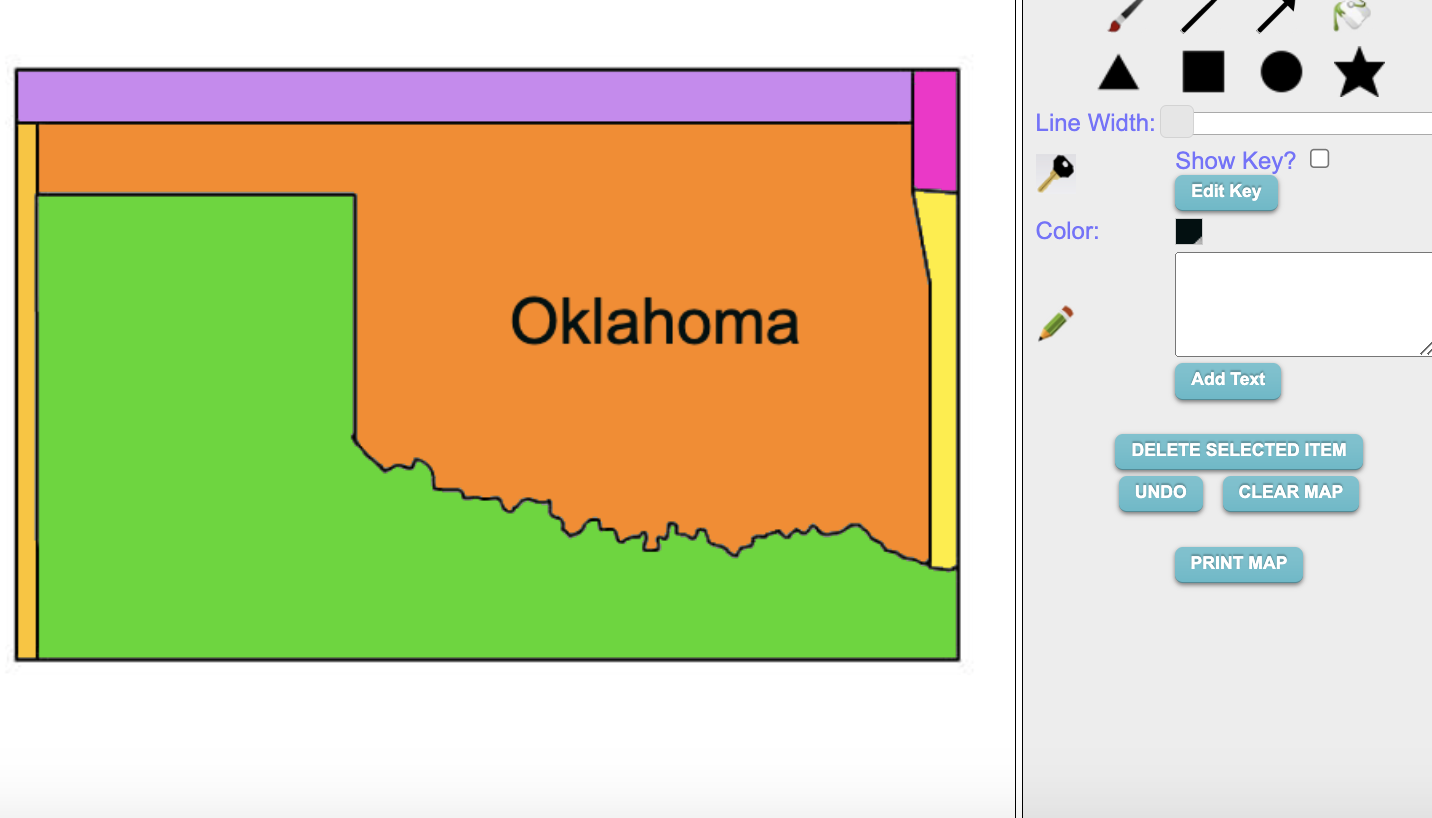 Make your Own Oklahoma Map Online